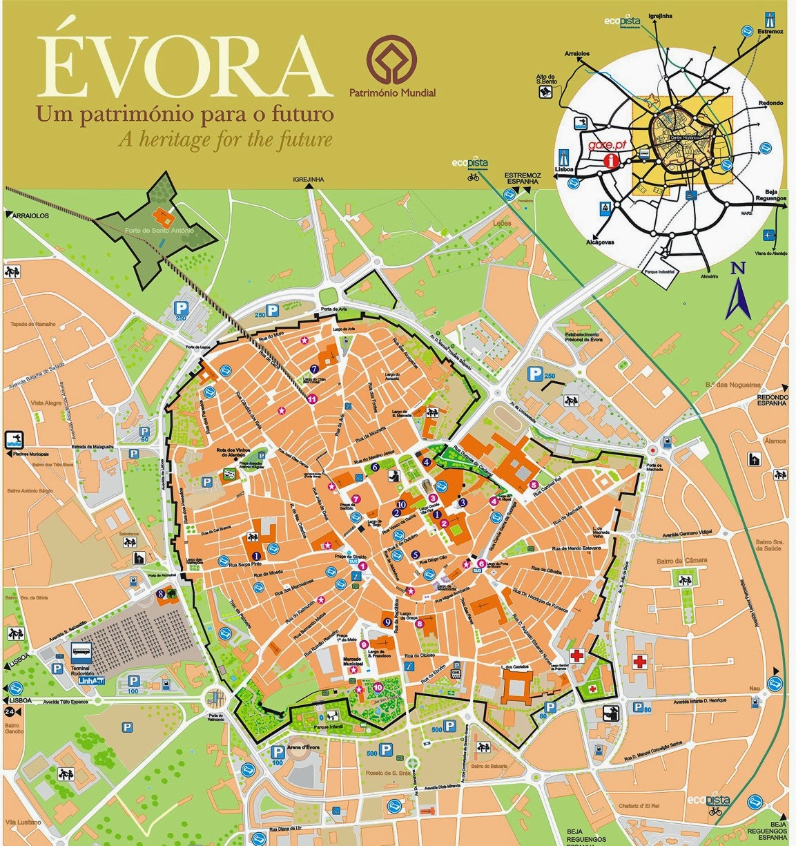Evora city map
